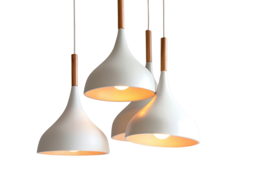 Stylish pendant lamps with a modern design, perfect for enhancing interior spaces and creating a warm ambiance.