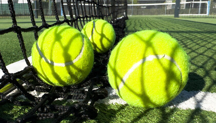 Tennis ball on grass tennis court