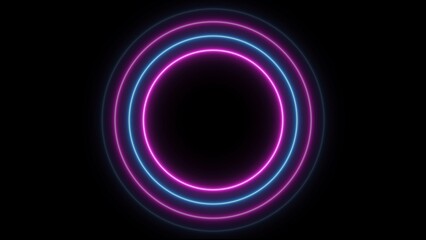 Abstract Neon Radio Wave Illustration. Glowing Neon Circular Wave Diffusion, Alpha Channel.