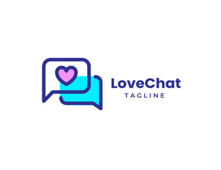 Love Chat Talk Communication icon logo design symbol
