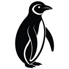 penguin silhouette isolated on white