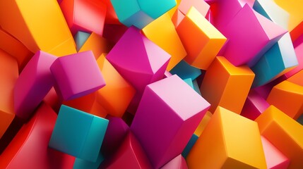 Obraz premium Colorful abstract background with 3D cubes.
