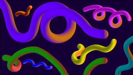 Colorful Gummy Worms with BG