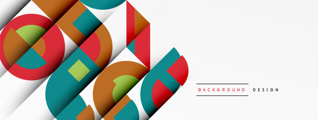 Geometric design abstract background - circles squares