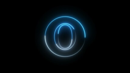 Neon Glowing Alphabet Letter Sign Illustration Background. 