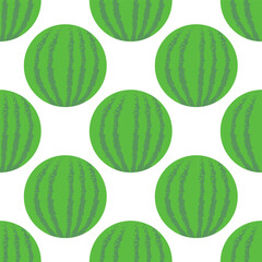 Pattern of watermelon in white background, flat vector style