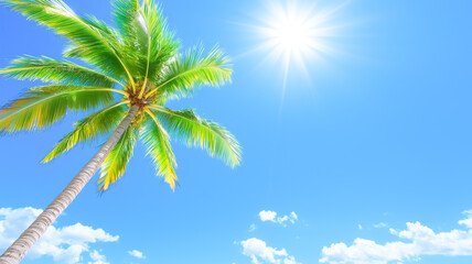 Sunny Paradise: A Coconut Palm's Embrace