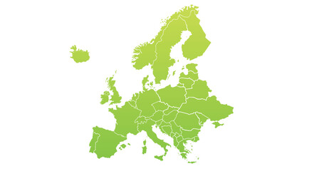 Europe map on white background. All countries in Europe Modern color. Can use for printing, website, presentation element, textile. World map vector illustration, high-resolution, travel.