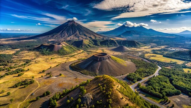 Overlying aerial views showcase Par&iacute;cutin's dramatic volcanic landscape, marked by towering cones, sprawling lava
