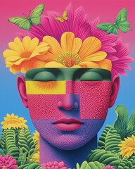 Abstract representation of creativity - The mind is a beautiful and complex place, like a garden waiting to be explored