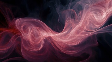 Obraz premium Abstract Red and White Swirling Lines on Black Background