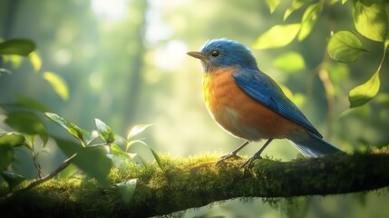 Obraz premium lilac roller on a branch