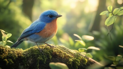 Fototapeta premium lilac roller on a branch