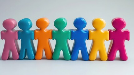 Colorful People Holding Hands in Unity