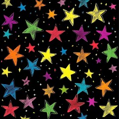 Obraz premium Gold or colorful stars confetti texture overlay isolated on black background