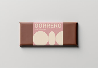 Food Product Packaging Flatlay Chocolate Bar Wrap Mockup With Generative AI