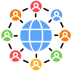 Bussines Networking icon, online community