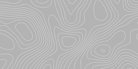Topographic Wavy Line  Pattern Background. landscape Topo contour map on white background. Geographic mountain relief diagram line wave carve pattern. Contour abstract map relief land outline.