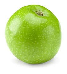 single green apple isolated on white background. clipping path
