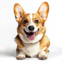 A happy corgi with big ears and a wide smile looking directly at the camera.