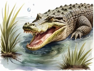 Obraz premium crocodile in the river,alligator in the everglades,,alligator in the water