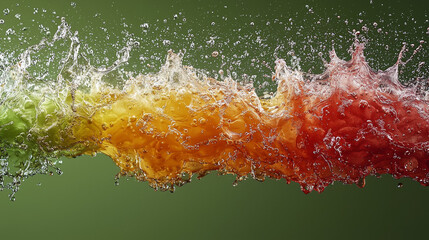 A vibrant splash of colorful liquid, capturing the essence of refreshment and energy.