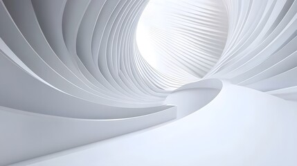Naklejka premium Abstract White Curved Architecture Interior Design