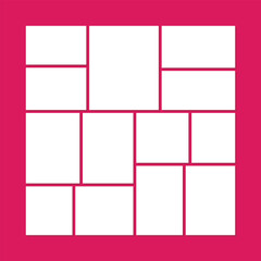 Black photo frame collage template grid effect