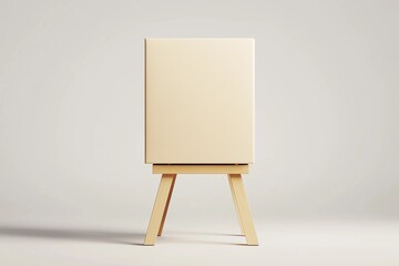 easel with blank canvas on the wall