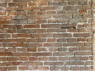 Aged Red Brick Wall with Rough Surface