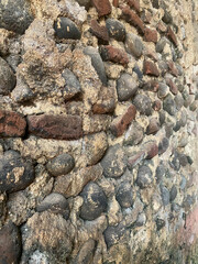 Textured Stone Wall with Natural Pebbles