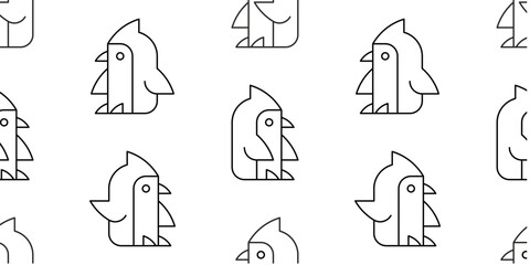 Seamless pattern with Penguin. isolated on white background