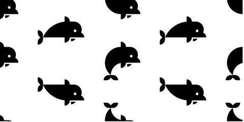 Seamless pattern with Dolphin. isolated on white background