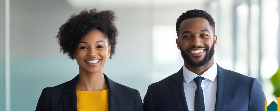 Two negotiators smiling while reviewing negotiation terms, negotiation influence, amicable business resolution