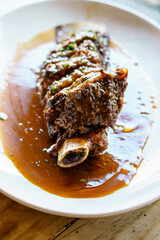 Grilled Irish black angus rib with demi glace, Sant Cugat del Vallès, (Vallès Occidental), Catalonia, Spain
