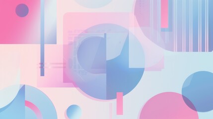 Abstract geometric shapes. Focus overlay. Geometric shapes. Flat illustration. Pink, Blue, Purple.