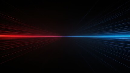 Dynamic light streaks in red and blue create a futuristic visual effect against a black background, perfect for tech themes.