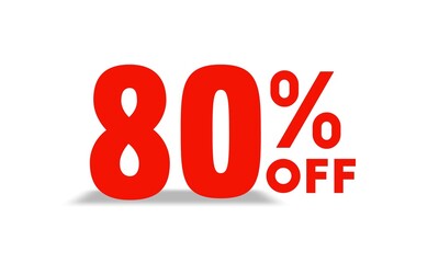 discount 80 percent off sale vector,  upto 80 percent off typography vector illustration	