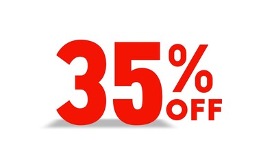 discount 35 percent off sale vector,  upto 35 percent off typography vector illustration	
