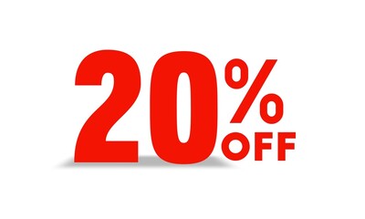 discount 20 percent off sale vector,  upto 20 percent off typography vector illustration	