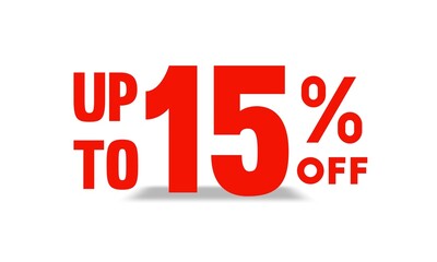 discount upto 15 percent off sale vector, 15 percent off typography vector illustration	