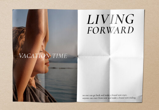 Stationery Flatlay Fold Poster Mockup