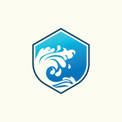 ocean wave logo vector