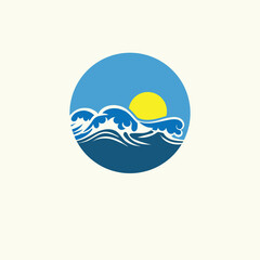 ocean wave logo vector