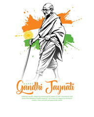 Happy Mahatma Gandhi Jayanti social media post banner template
