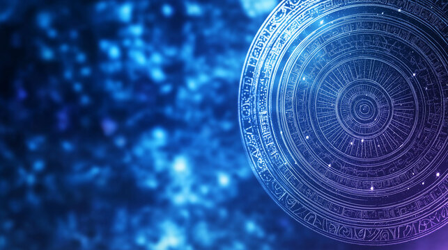 Digital horoscope newsletter design with astrology tips, daily readings, and celestial graphics on a gradient background 