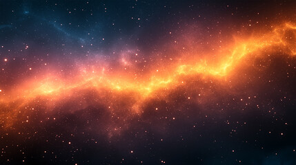 Obraz premium The Cosmic Ribbon of Fiery Energy Spanning the Starry Expanse in the Depths of Space