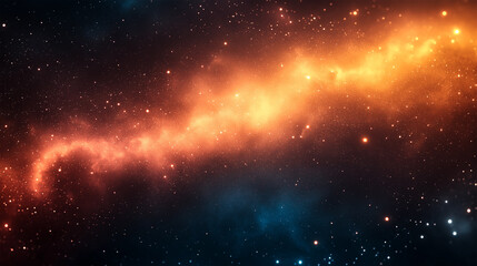 Obraz premium The Cosmic Ribbon of Fiery Energy Spanning the Starry Expanse in the Depths of Space