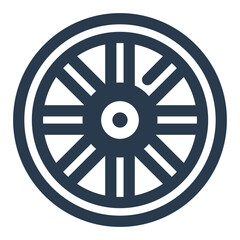 Fototapeta premium Old Wagon Wheel Icon