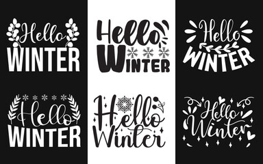 Hello Winter, Hello Winter Typography SVG Bundle